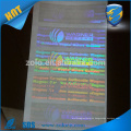 Tamper proof uncover VOID customized transparent holographic sticker